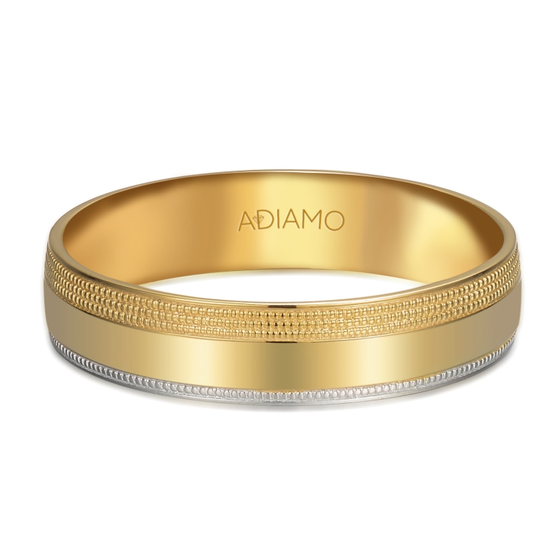 Obrączka dwukolorowe złoto, 5 mm (O-R99885 YW): 18 - zdjęcie: 3