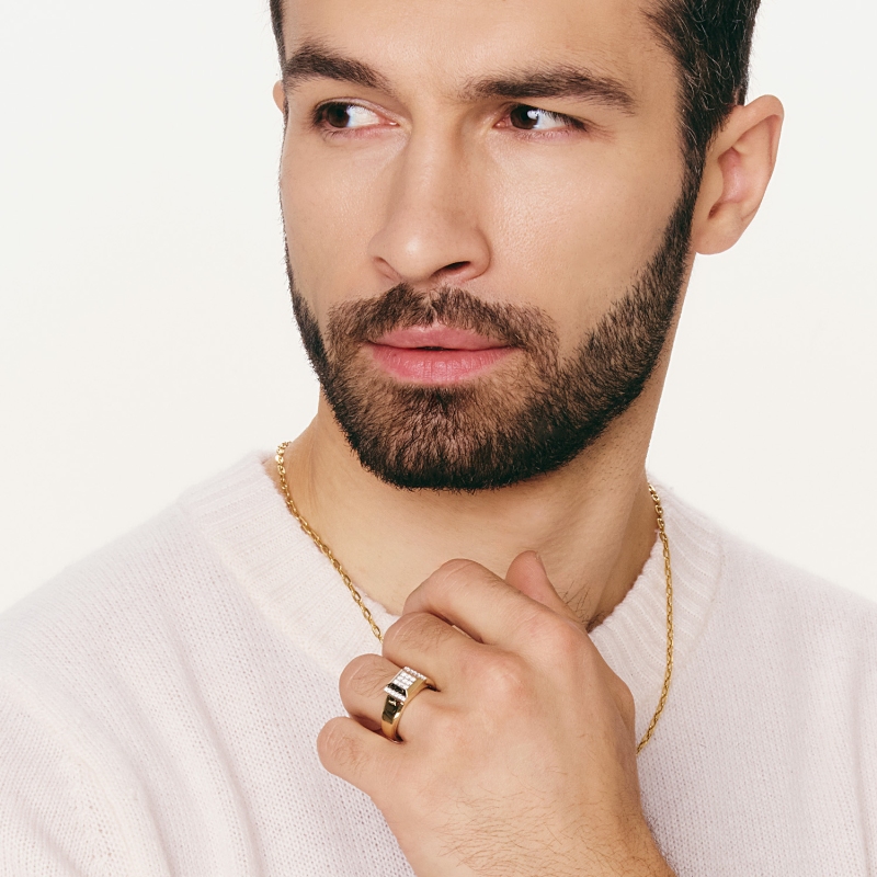 Sygnet męski z diamentami (R95259 Y) - zdjęcie: 2