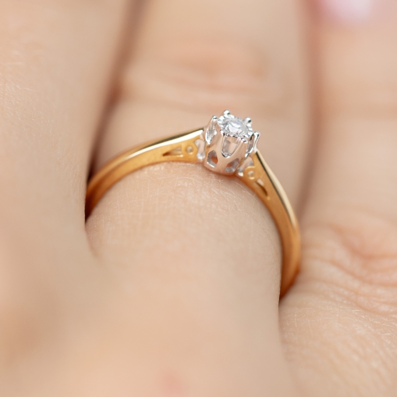 Pierścionek z diamentem (R88312 YW 0,06ct): 9 - zdjęcie: 5