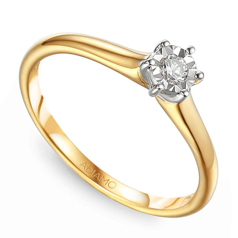 Pierścionek z diamentem (R63454 YW 0,09ct): 7 - zdjęcie: 1