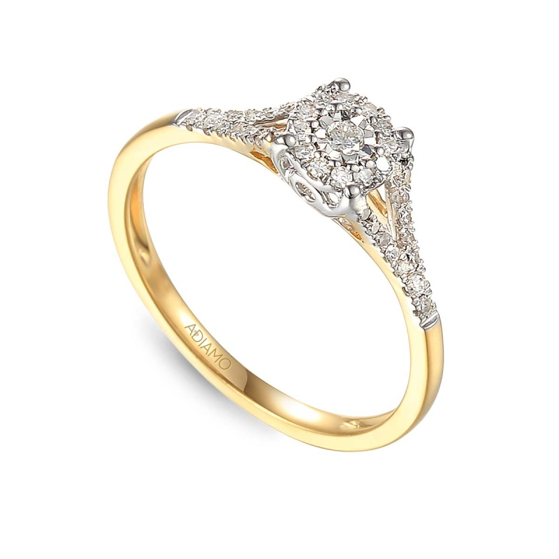 Pierścionek z diamentami (R46874 YW): 10 - zdjęcie: 1