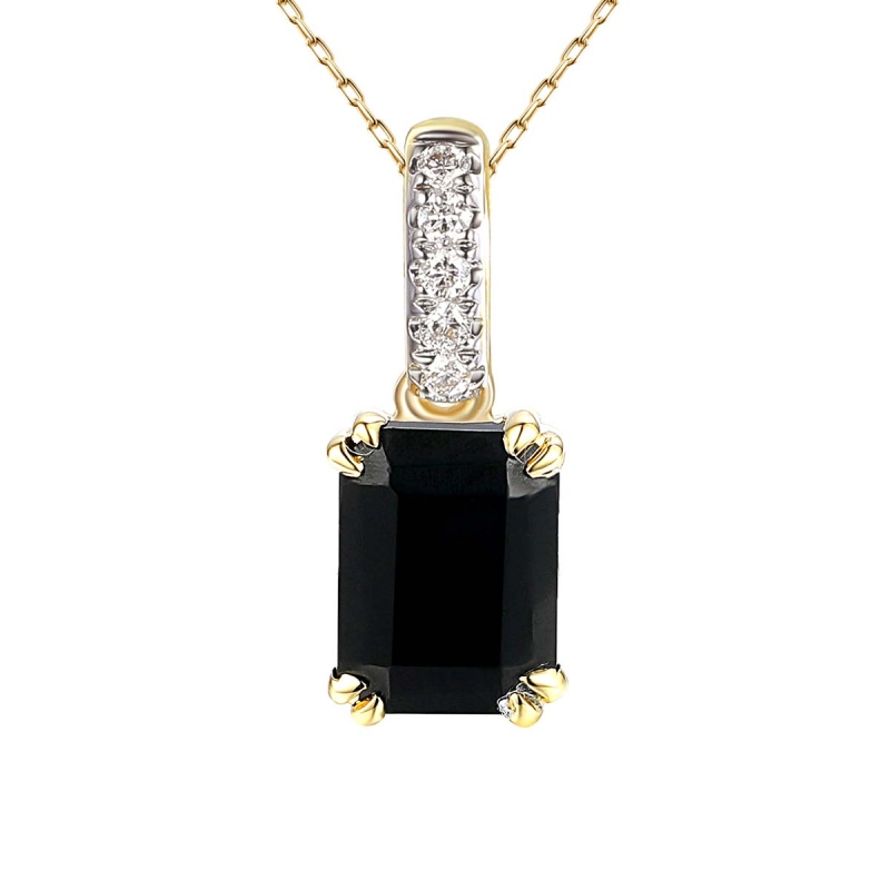 Zawieszka z czarnym agatem i diamentami (P82483 Y BAG ) - zdjęcie: 1