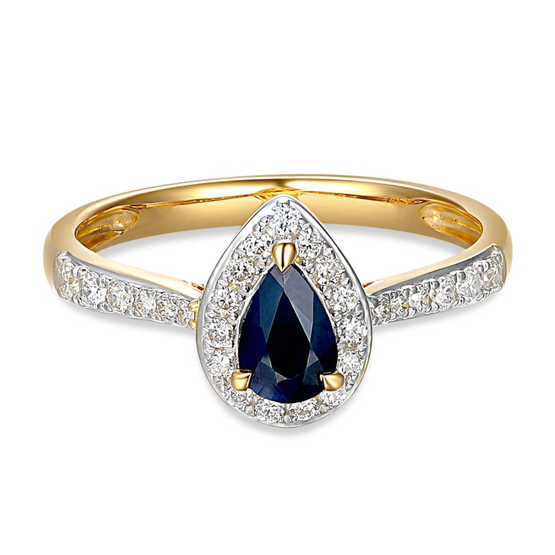 Pierścionek z szafirem i diamentami (R86387 Y SA): 10 - zdjęcie: 2