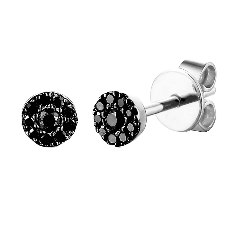 Kolczyki z czarnymi diamentami (E76550 W S BD) - zdjęcie: 1