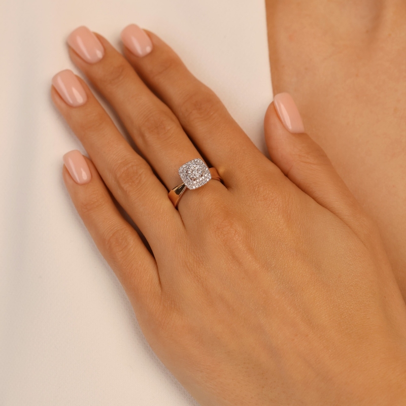 Pierścionek z diamentami (R100080 YW): 14 - zdjęcie: 2