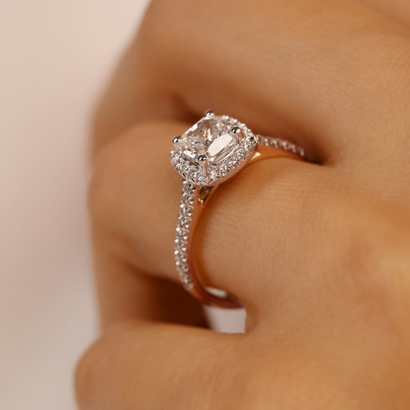 Pierścionek z diamentami laboratoryjnymi (R95583 YW LGD 1,04ct): 13 - zdjęcie: 5