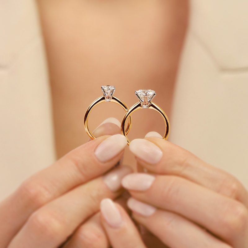 Pierścionek z diamentem laboratoryjnym (R58829 YW LGD 2,00ct) - zdjęcie: 6