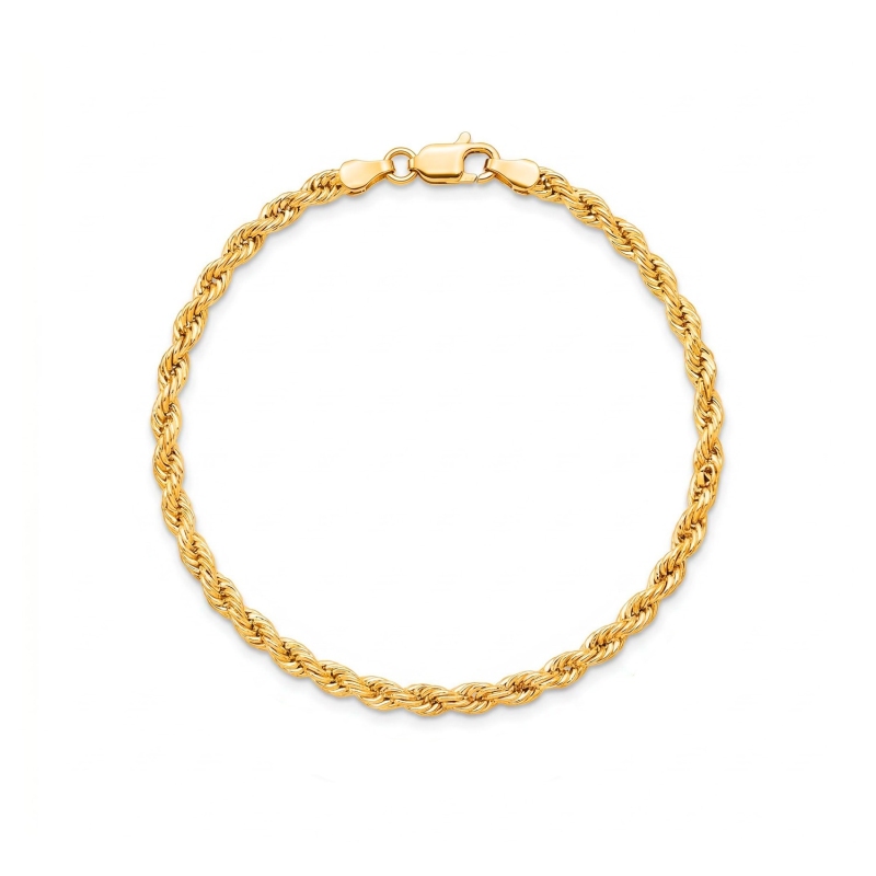 Bransoletka z żółtego złota - splot korda - 18 cm - 1,74 g (B10101 Y) - zdjęcie: 1