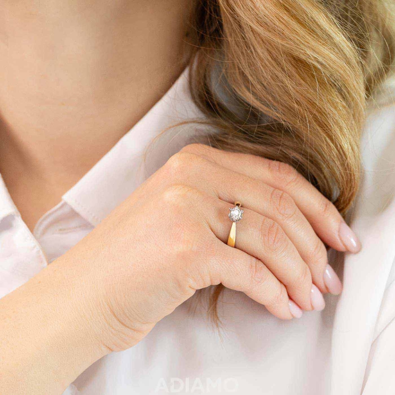 Pierścionek z diamentem (R88312 YW 0,24ct): 16 - zdjęcie: 4