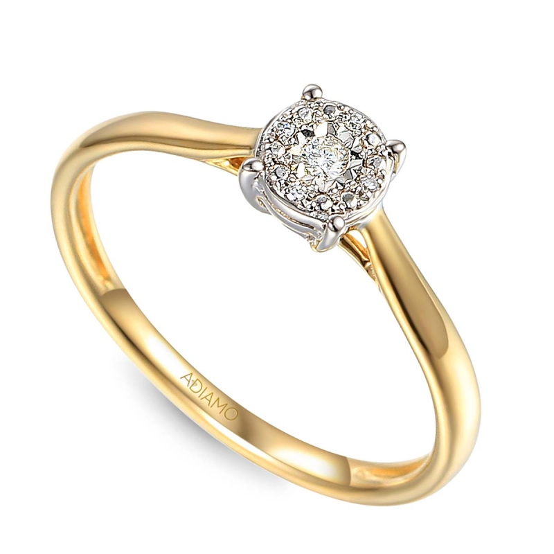 Pierścionek z diamentami (R69681 YW): 10 - zdjęcie: 1