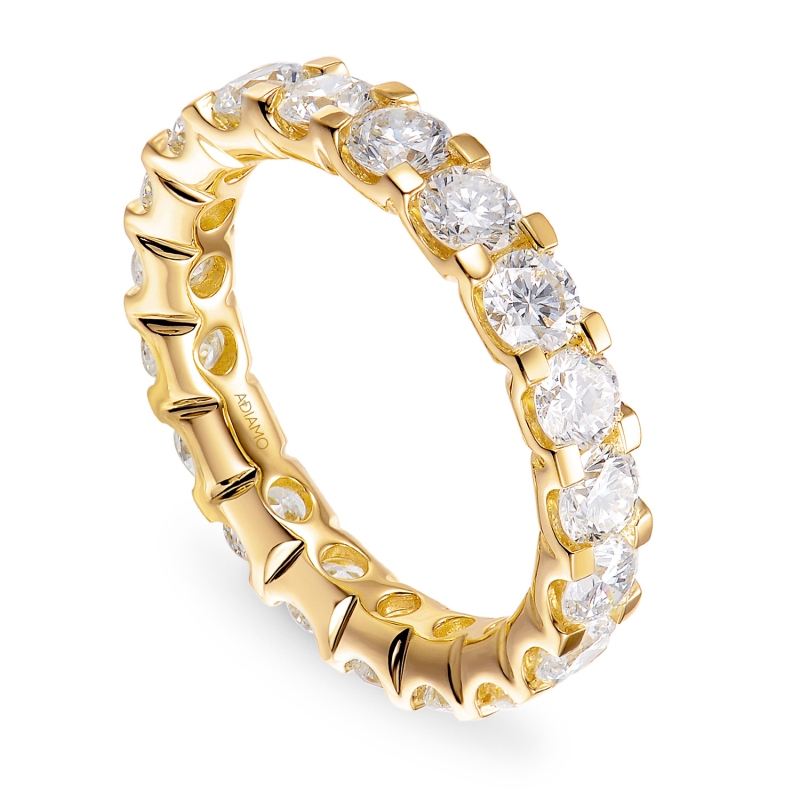 Pierscionek obrączkowy z diamentami laboratoryjnymi (R66280 Y LGD) - zdjęcie: 1