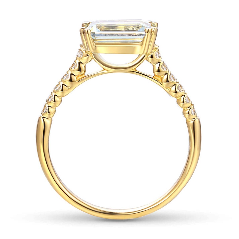 Pierścionek z białym topazem i diamentami (R86442 Y WT): 10 - zdjęcie: 4