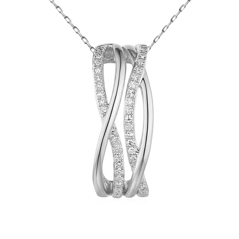 Zawieszka z białego złota z diamentami - 0,11 ct (P56276 W) - zdjęcie: 1