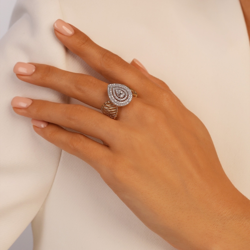 Pierścionek z diamentami (R101938 YW): 16 - zdjęcie: 2