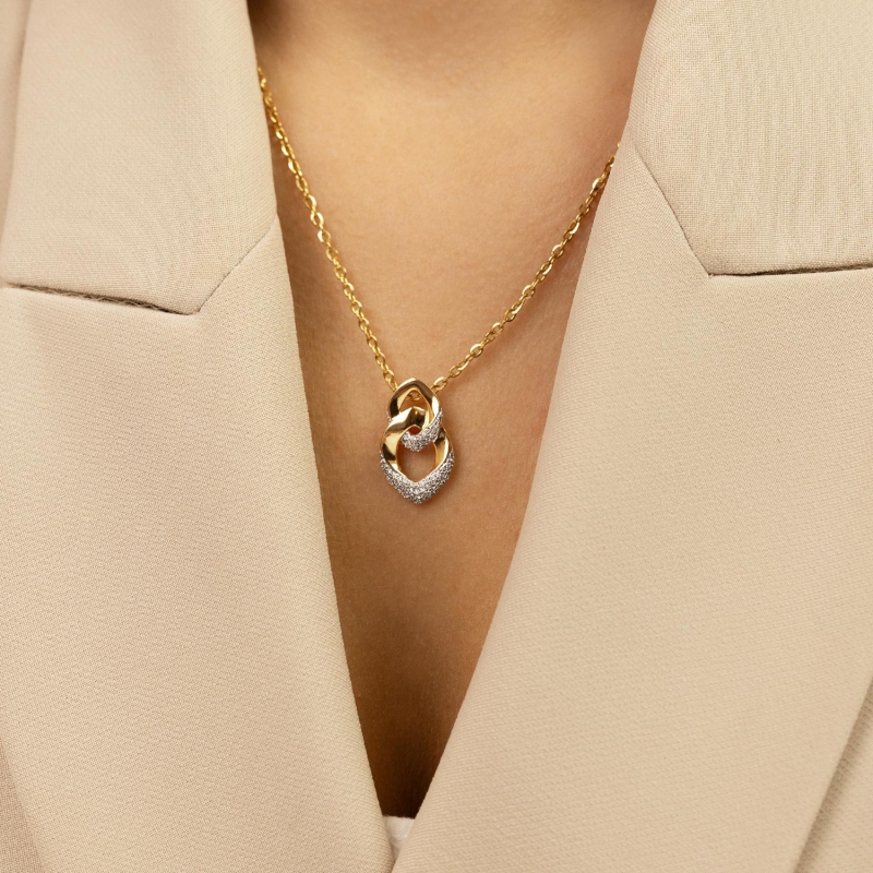 Zawieszka z żółtego złota z diamentami - 0,22 ct (P95403 Y) - zdjęcie: 2