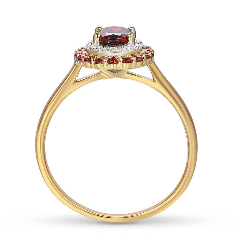 Pierścionek z granatami i diamentami (R71860 Y GT): 8 - zdjęcie: 2