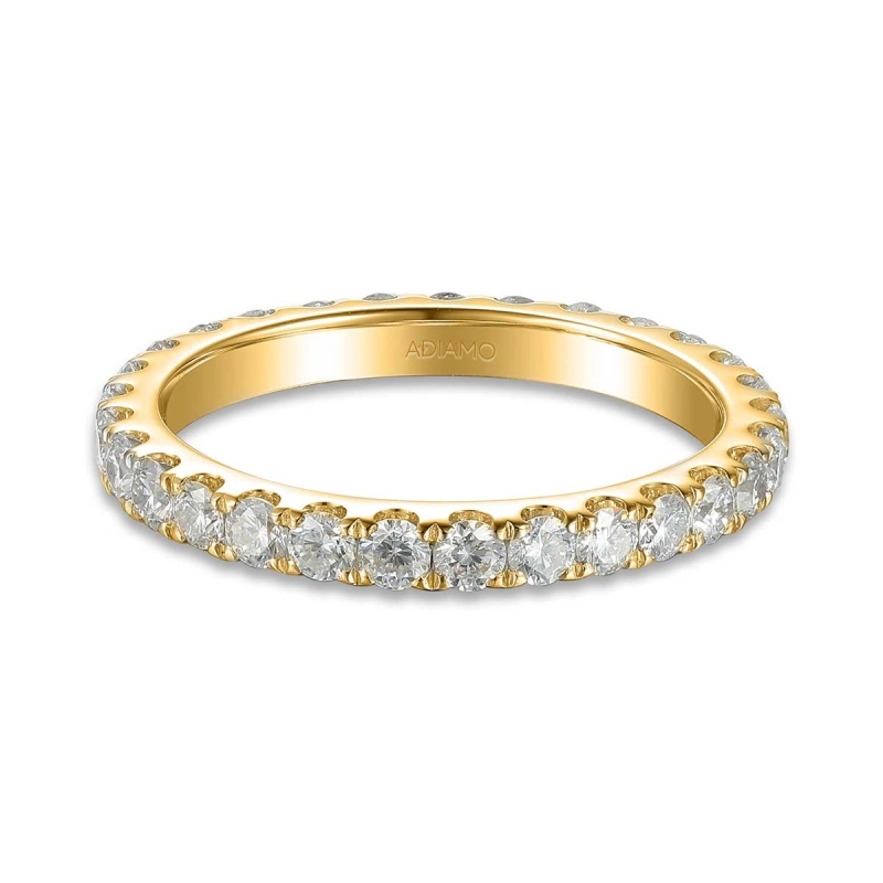 Obrączka z żółtego złota z diamentami laboratoryjnymi - 2,20 mm - 1,02 ct (R79366 Y LGD): 10 - zdjęcie: 3