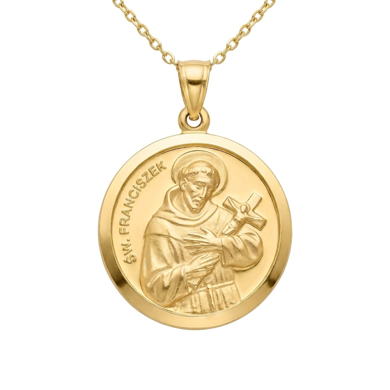 Medalik złoty św. Franciszek (P00788 Y) - zdjęcie: 1