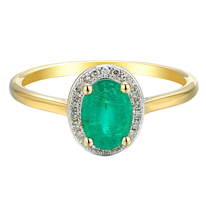 Pierścionek ze szmaragdem i diamentami (R62898 Y M EM): 8 - zdjęcie: 3