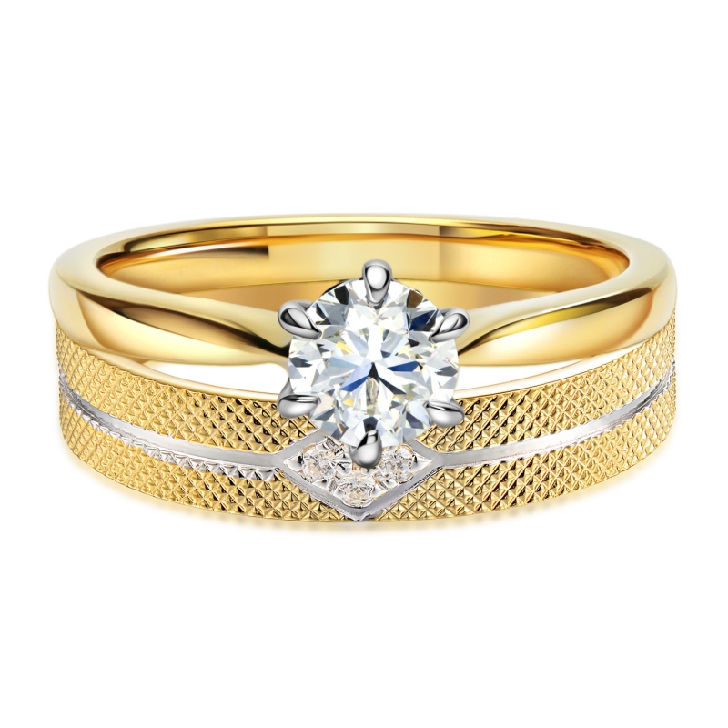 Obrączka z diamentami, 4 mm (O-R99904 YW): 8 - zdjęcie: 4