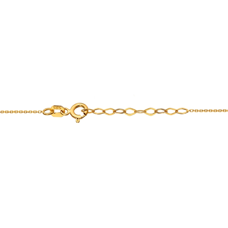 Naszyjnik krawatka z żółtego złota - 42 cm - kółka - 1,45 g (N00871 Y) - zdjęcie: 2