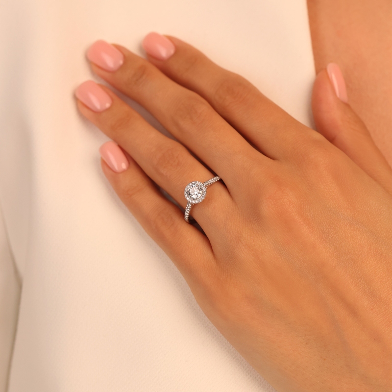 Pierścionek z diamentami laboratoryjnymi (R95579 W LGD 0,54ct): 14 - zdjęcie: 2