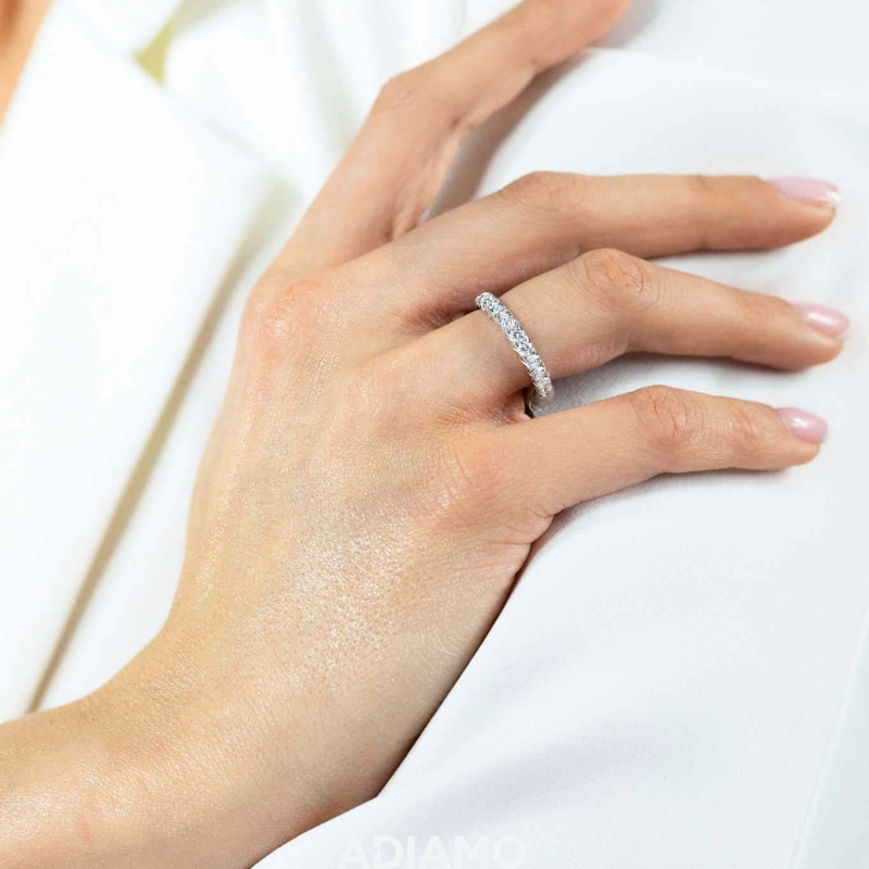 Pierścionek obrączkowy z diamentami laboratoryjnymi (R78749 W LGD) - zdjęcie: 2