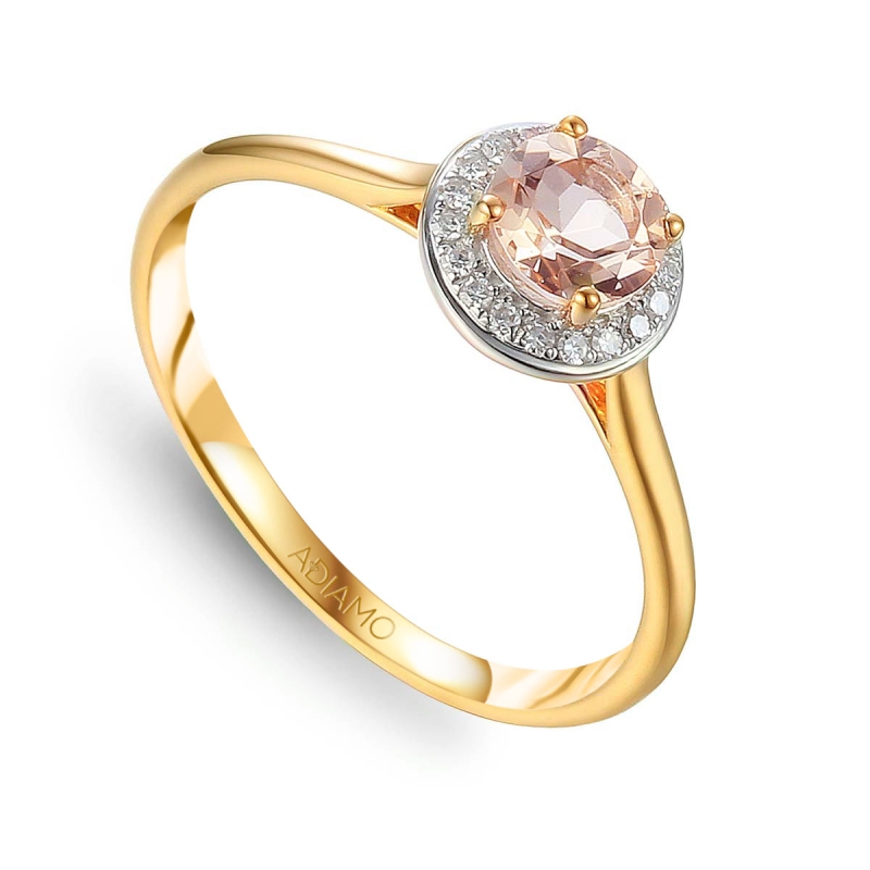 Pierścionek z morganitem i diamentami (R62900 Y M MR): 10 - zdjęcie: 1
