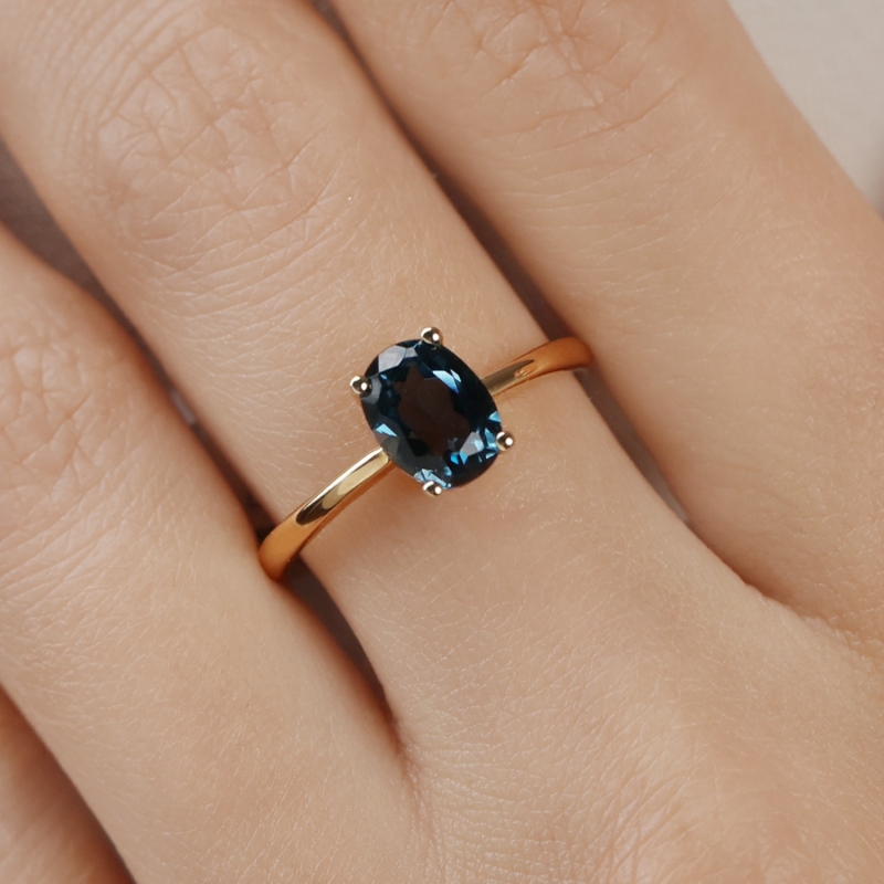 Pierścionek z london blue topazem - zdjęcie: 5