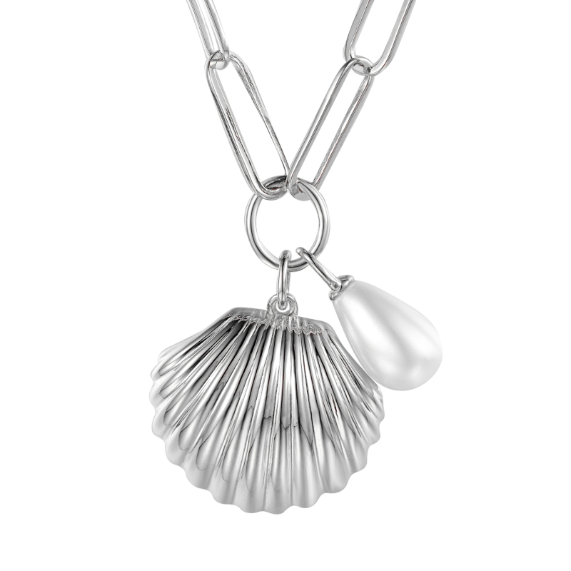 Naszyjnik srebrny z perłą (N12645 W PL 925) - zdjęcie: 1