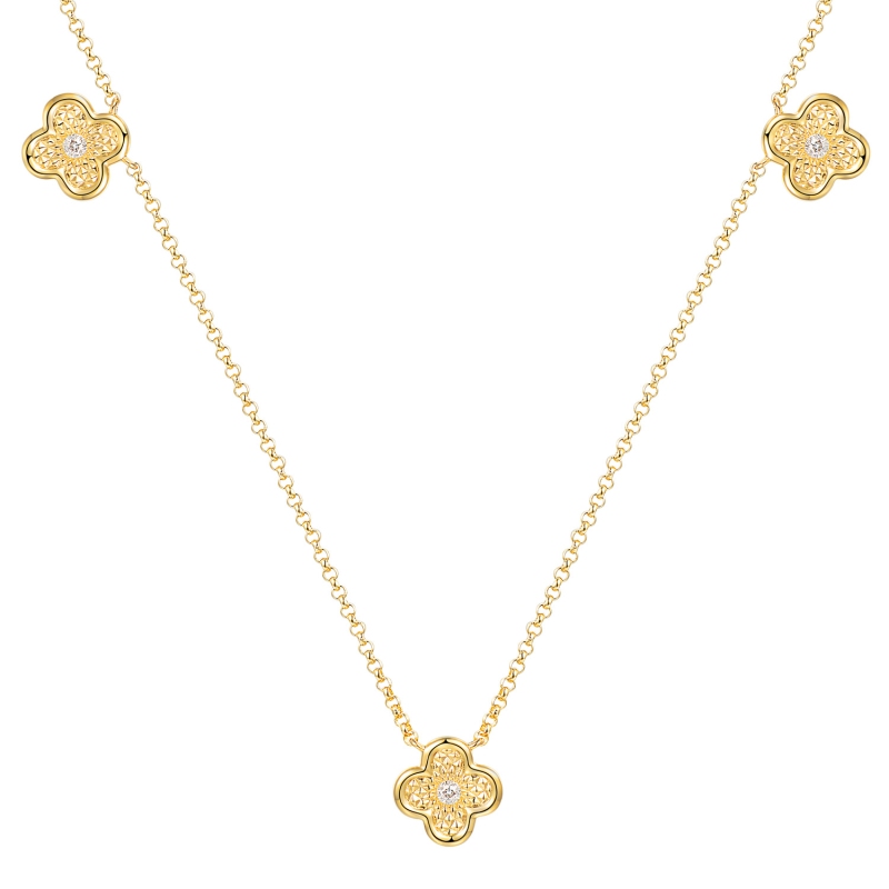 Naszyjnik z diamentami (N12239 Y G) - zdjęcie: 1