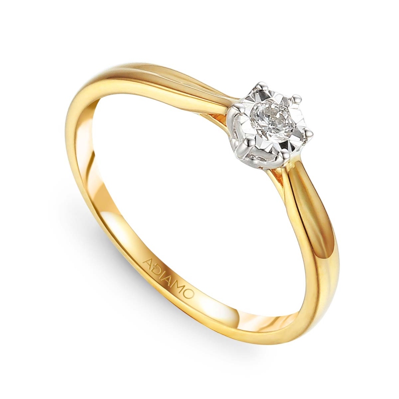 Pierścionek z diamentami (R50337 YW 0,09ct): 15 - zdjęcie: 1