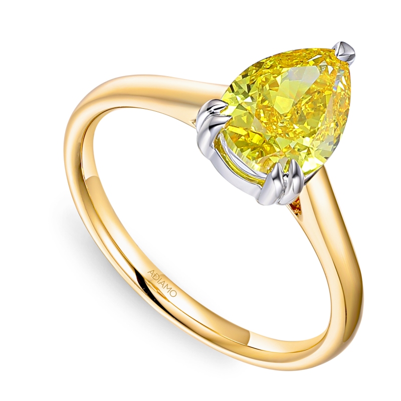 Pierścionek z żółtym diamentem laboratoryjnym (R96123 1,16ct YW LGDY): 13 - zdjęcie: 1