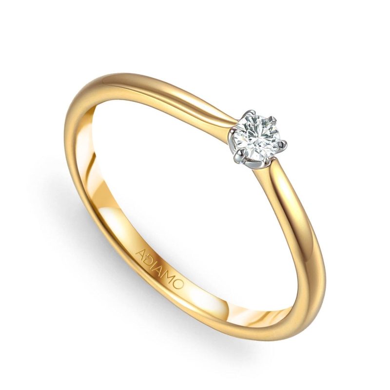 Pierścionek z diamentem (R62571 YW 0,15ct): 12 - zdjęcie: 1
