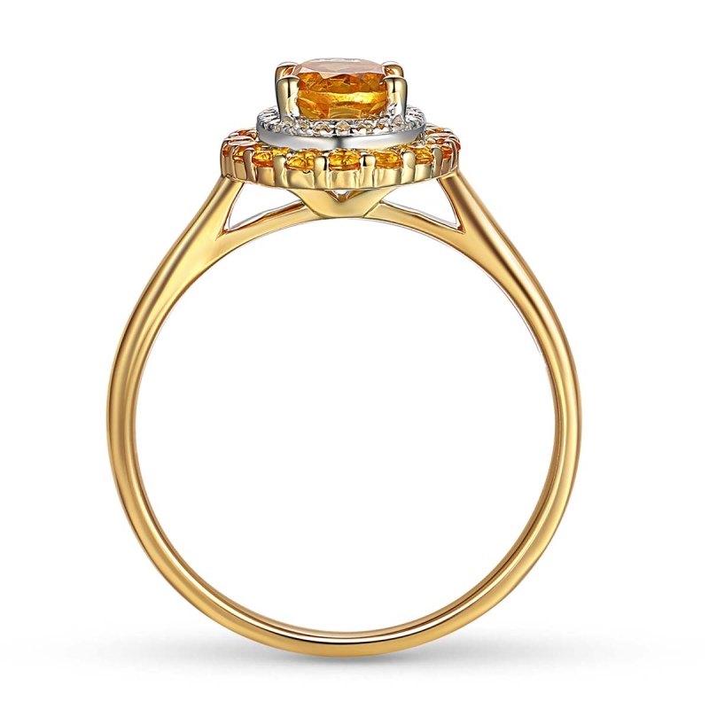 Pierścionek z cytrynami i diamentami (R71860 Y CT): 7 - zdjęcie: 4
