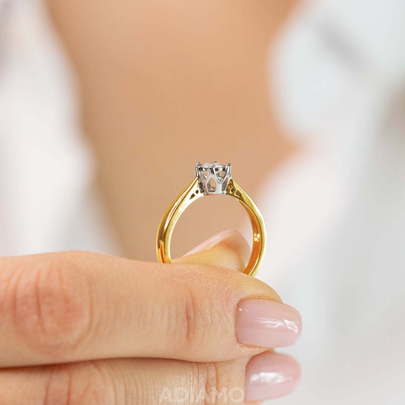 Pierścionek z diamentem (R88312 YW 0,24ct): 16 - zdjęcie: 5