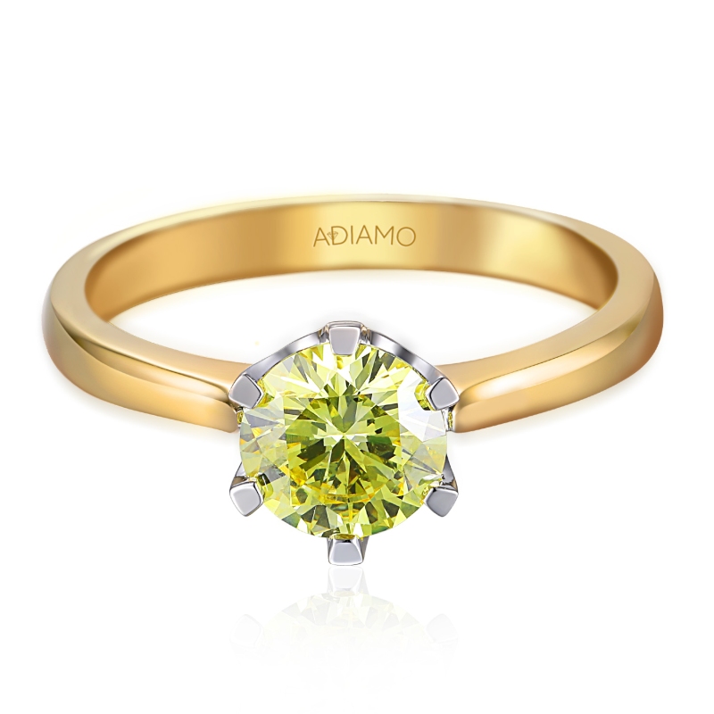 Pierścionek z żółtym diamentem laboratoryjnym (R39803 1,08ct YW LGDY): 15 - zdjęcie: 2