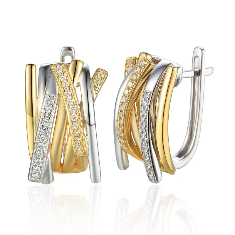 Kolczyki z diamentami (E68391 YW A 0,24ct) - zdjęcie: 1