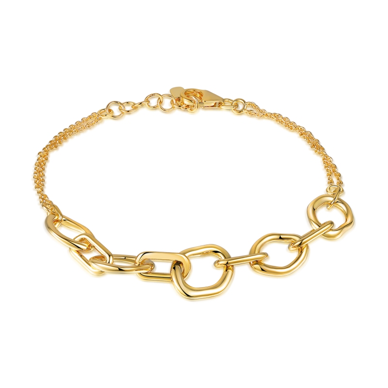 Bransoletka srebrna pozłacana (B10124 Y 925) - zdjęcie: 1