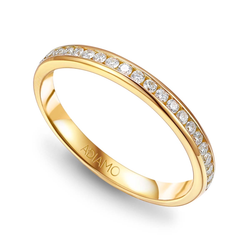 Obrączka z diamentami, 2,9 mm (R37254 Y): 10 - zdjęcie: 1