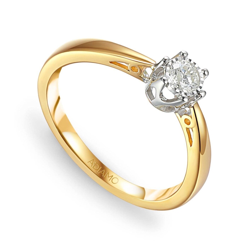 Pierścionek z diamentem (R88312 YW 0,14ct): 10 - zdjęcie: 1