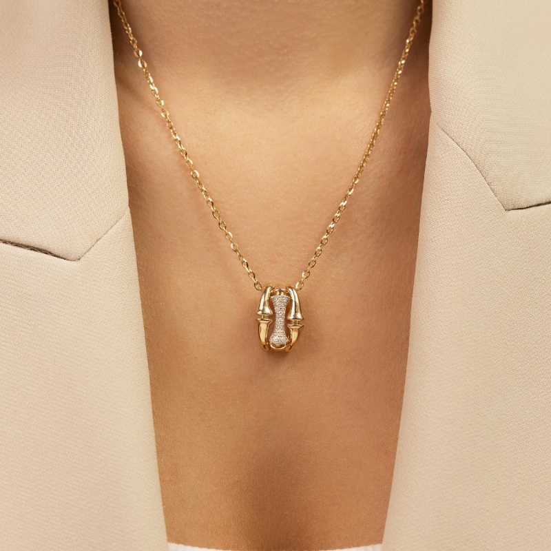 Zawieszka z żółtego złota z diamentami - 0,17 ct (P97094 Y) - zdjęcie: 2