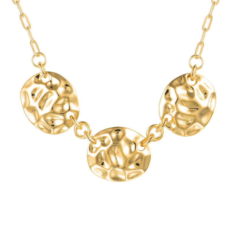 Naszyjnik srebrny pozłacany (N12644 Y 925) - zdjęcie: 1