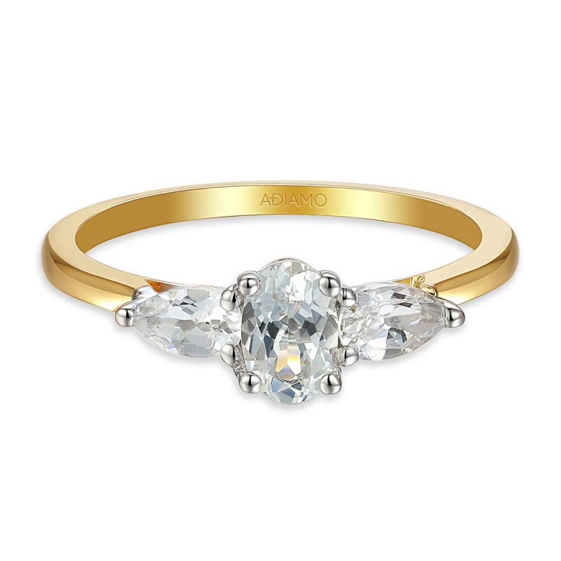 Pierścionek z białymi topazami (R72665 YW WT): 10 - zdjęcie: 3