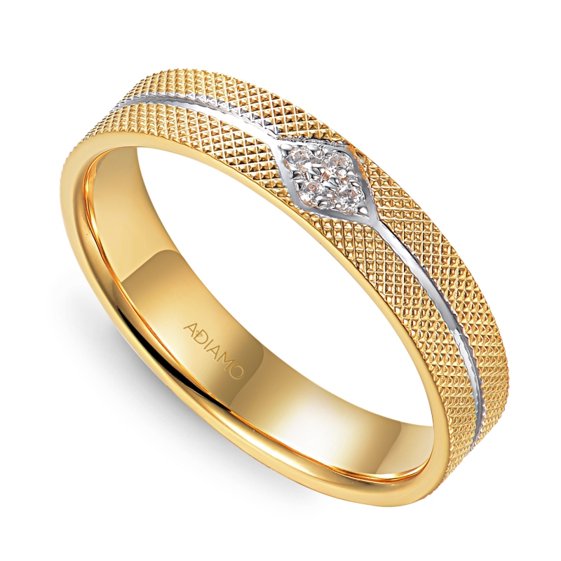 Obrączka z diamentami, 4 mm (O-R99904 YW): 8 - zdjęcie: 1