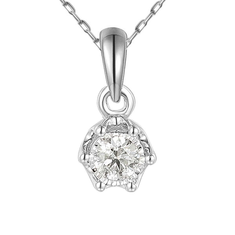 Zawieszka z białego złota diamentem w szlifie brylantowym 0,14 ct (P88312 W 0,14ct) - zdjęcie: 1