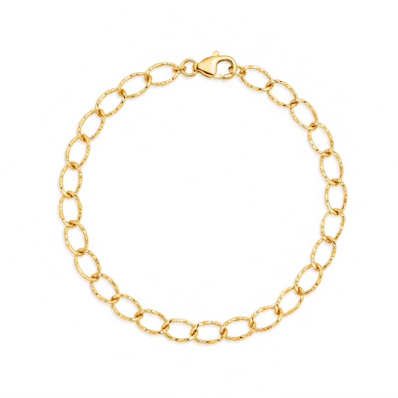 Bransoletka z żółtego złota - łańcuszek większy diamentowany (B88880 Y) - zdjęcie: 1
