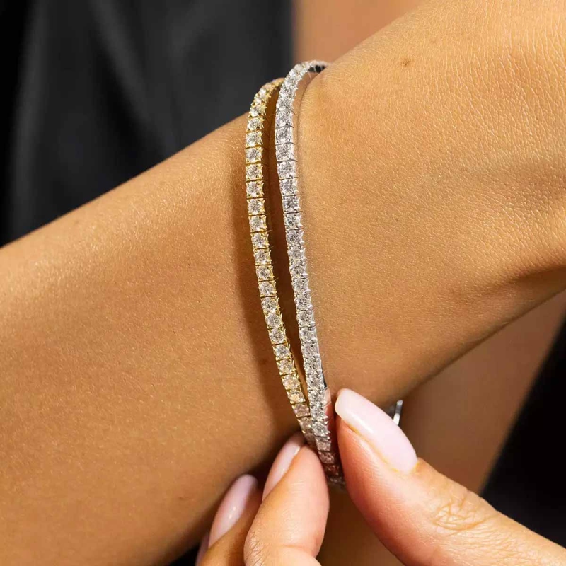 Bransoletka tenisowa z diamentami 2,98 ct (B01538 W) - zdjęcie: 2