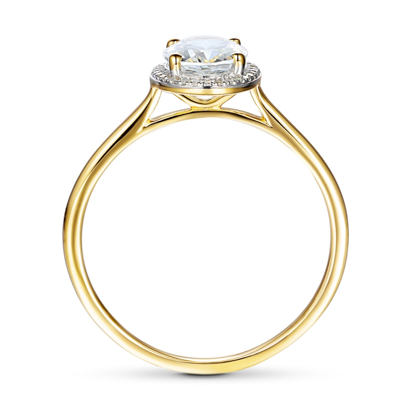 Pierścionek z białym topazem i diamentami (R62898 Y D WT): 7 - zdjęcie: 4