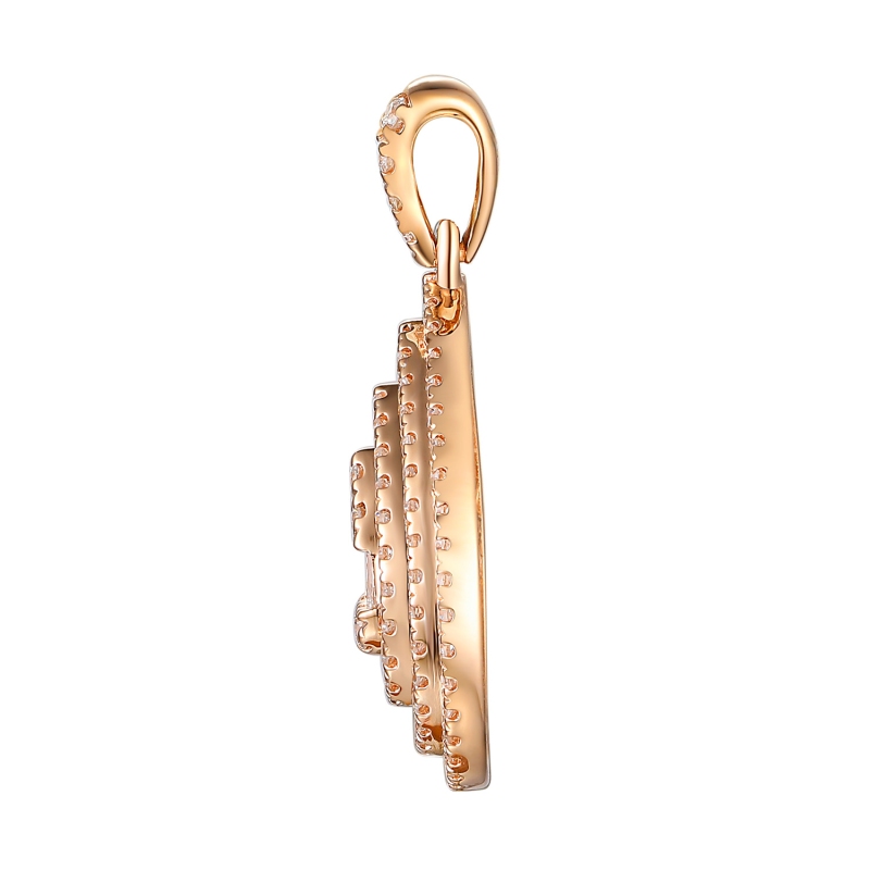 Zawieszka z różowego złota z diamentami - kropla - 0,53 ct (P100470 R) - zdjęcie: 2
